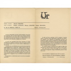 comité de rédaction : Roberto Altmann, Jacques Spacagna, Maurice Lemaître, revue UR, 1963