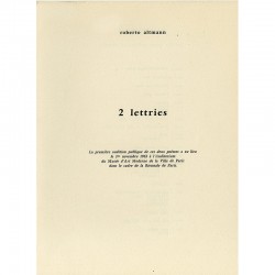 plaquette de deux poèmes de Roberto Altmann : Lamentation et Moulóik, 1963