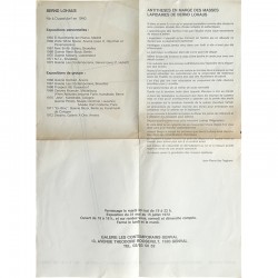 texte "Antithèses en marge des masses lapidaires de Bernd Lohaus" de Jean-Pierre Van Tieghem, 1972