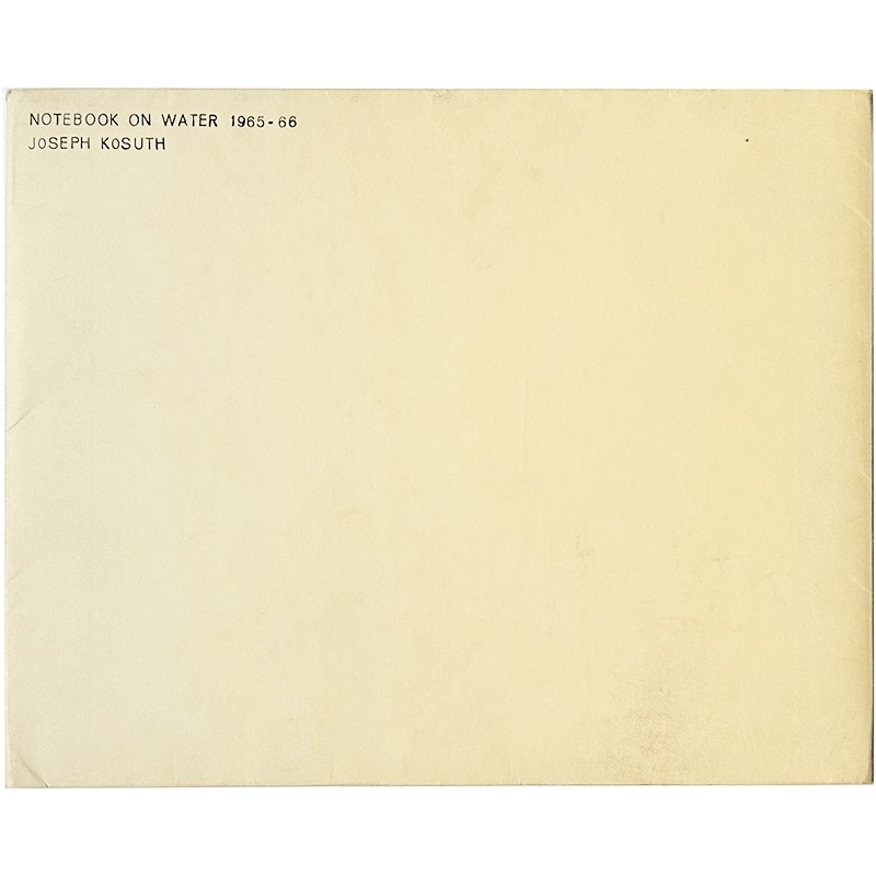 Joseph Kosuth, Notebook on Water, édité par Multiples, Inc. en 1965-66
