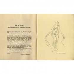 dessin d'un portrait en pied d'Isadora Duncan d'Antoine Bourdelle, 1914