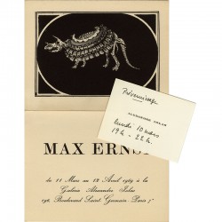 carton d'invitation de Max Ernst, galerie Alexandre Iolas, Paris, 1969