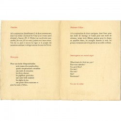 extraits de poèmes de Max Ernst, carton d'invitation  de la galerie Creuzevault, 1958