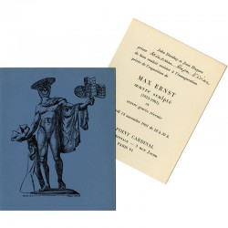 cartons du vernissage et l'exposition de Max Ernst, galerie Le Point Cardinal, envoyés à Roger Vivier, 1961