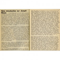 texte de Bernard Borgeaud "Note introductive sur Joseph Beuys"