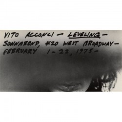 Vito Acconci "Leveling", galerie Sonnabend, 1975