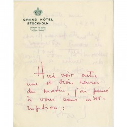 lettre manuscrite au stylo rouge envoyée par Georges Mathieu, 1958