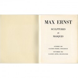 catalogue de Max Ernst "Sculptures et masques", Galerie Pierre, Stockholm, et Galerie Artek,  Helsingfors, 1963
