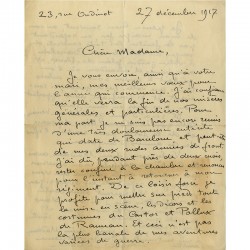 lettre manuscrite d'André Saglio, dit Drésa, 1917