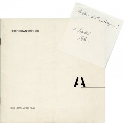 feuillet manuscrit signé de Peter Downsbrough, 1991