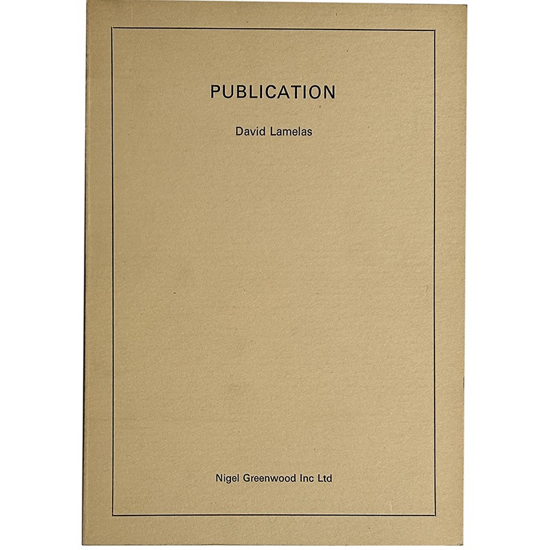 David Lamelas, Publication, Nigel Greenwood Inc., Londres, 1970