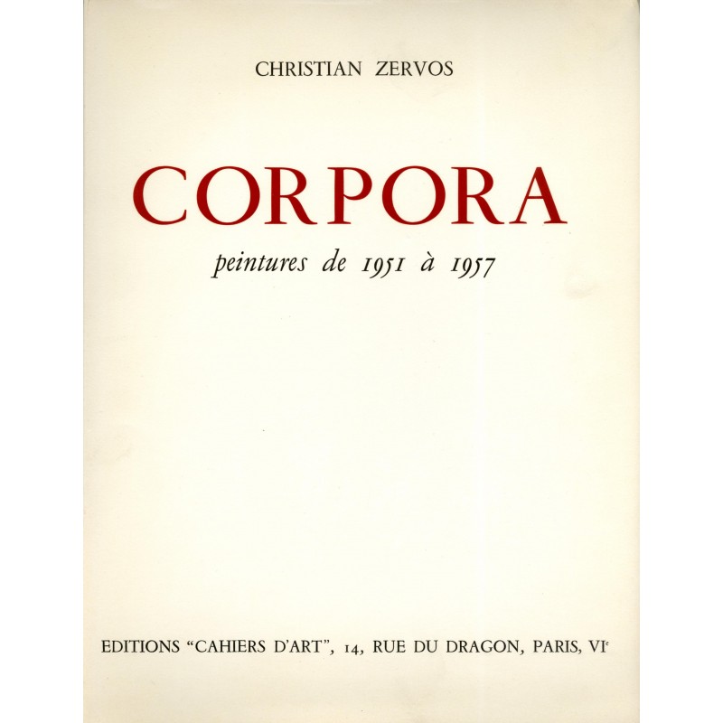 couverture Antonio Corpora Christian Zervos
