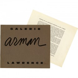 Arman, galerie Lawrence, Paris, 1962, texte de Pierre Restany