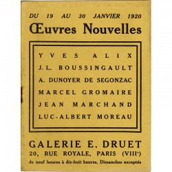 "Œuvres nouvelles", galerie Eugène Druet, 1920