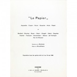 exposition "Le papier" à la galerie Cogeime : Bonfanti, Broodthaers, Brüning, Bryen, César, Chagall, Debré, Degottex, Fautrier