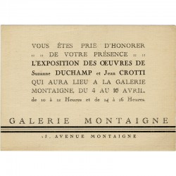Suzanne Duchamp, Jean Crotti "Tabu", galerie Montaigne, 1921