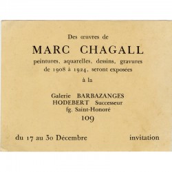 Marc Chagall, Pierre Matisse, galerie Barbazanges-Hodebert, 1924