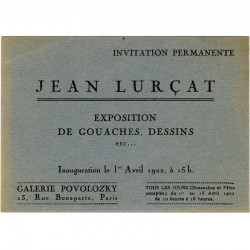 Jean Lurçat, galerie Povolozky, 1922
