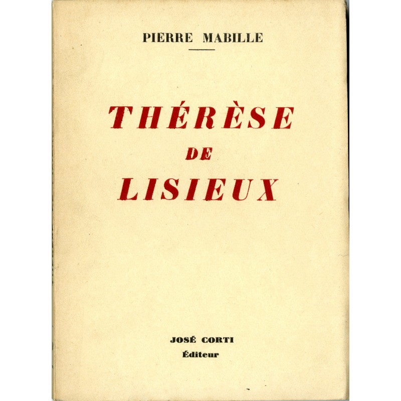 Couverture du livre de Pierre Mabille "Thérèse de Lisieux"