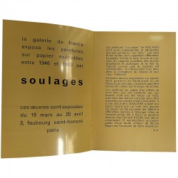 catalogue de l'exposition des peintures sur papier (de 1946 à 1963) de Pierre Soulages, à la galerie de France, 1963