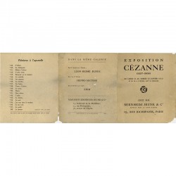 carton d'invitation pour l'exposition consacrée à Paul Cézanne à la galerie Bernheim Jeune, à Paris, du 10 au 22 janvier 1910