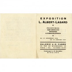 carton d'invitation pour l'exposition de Lou Albert-Lasard, à la galerie A.-G. Fabre, 1927