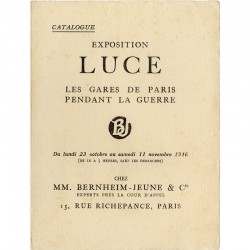 invitation pour l'exposition de Maximilien Luce "Les Gares de Paris pendant la Guerre", galerie Bernheim-Jeune, 1916