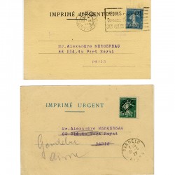 invitations de la Galerie Briant-Robert, adressées à Alexandre Mercereau 1927