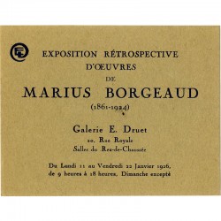 Marius Borgeaud, à la galerie Eugène Druet, à Paris, du 11 au 22 janvier 1926