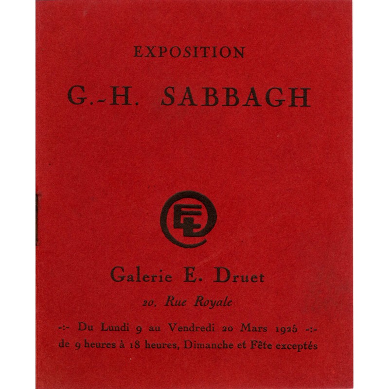 Georges-Hanna Sabbagh, galerie Eugène Druet, 1925