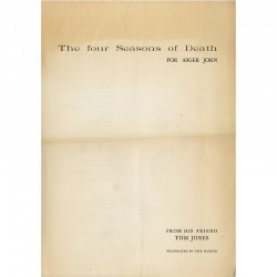 Tom Jones,  poème  "Les quatre saisons de la mort" pour Asger Jorn, 1973