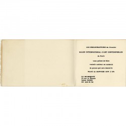 invitation au cocktail de presse du 1er Salon International d'Art contemporain, 1974