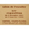 Carton du XIVe salon de l'escalier, du 3 décembre 1927 au 3 janvier 1928