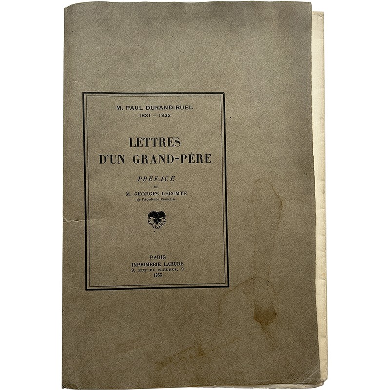 Paul Durand-Ruel, Lettres d'un grand-père, 1933