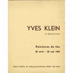 exposition "Yves Klein Le monochrome. Peintures de feu" à la Galerie Tarica, 1963