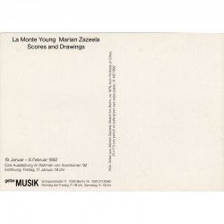 invitation de l'exposition de La Monte Young et Marian Zazeela  à la galerie Gelbe Musik, à Berlin, en 1992