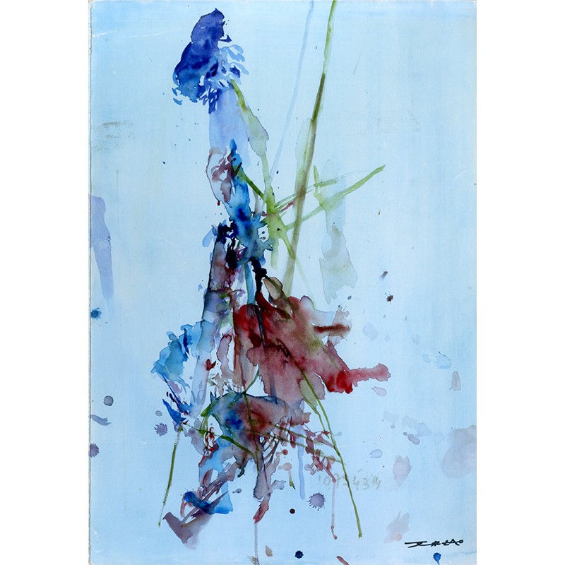 reproduction pigmentaire d'une aquarelle sur papier de Zao Wou-ki "Sans titre (Ile Maurice), mai 2008"