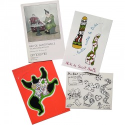 lot de 4 cartons d'invitation d'exposition de Niki de Saint Phalle, 1972-2004