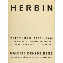 carton d'invitation d'Auguste Herbin, à la Galerie Denise René, 1954