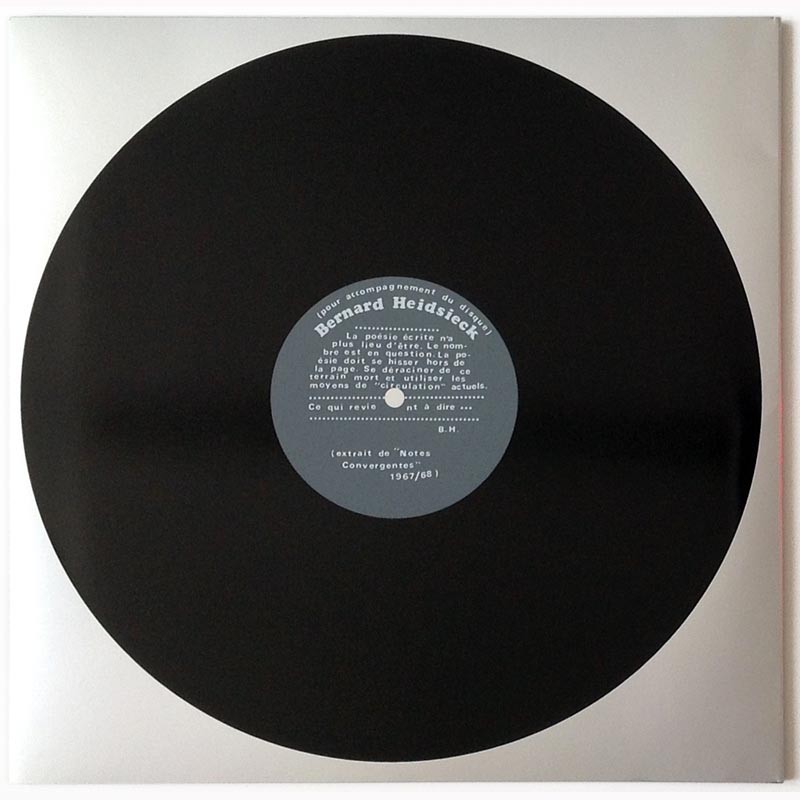 La pochette du disque et le poème de Bernard Heidsieck, Lourdes Castro La pochette du disque et le poème de Bernard Heidsieck, Lourdes Castro