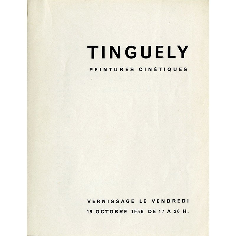 Galerie Denise René, Jean Tinguely "Peintures cinétiques", 1956