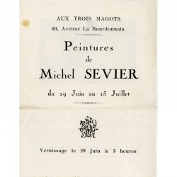 Michel Sevier, galerie "Aux trois Magots", 1928