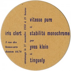 Yves Klein et Jean Tinguely, galerie Iris Clert, 17 novembre 1958