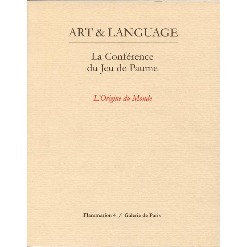 La couverture du livre "La conférence du jeu de Paume" d'Art & Language