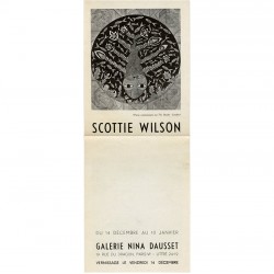 invitation à l'exposition de Scottie Wilson, Nina Dausset 1951