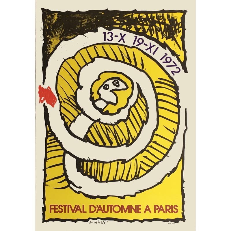 Affiche Pierre Alechinsky Festival d'automne (jaune)
