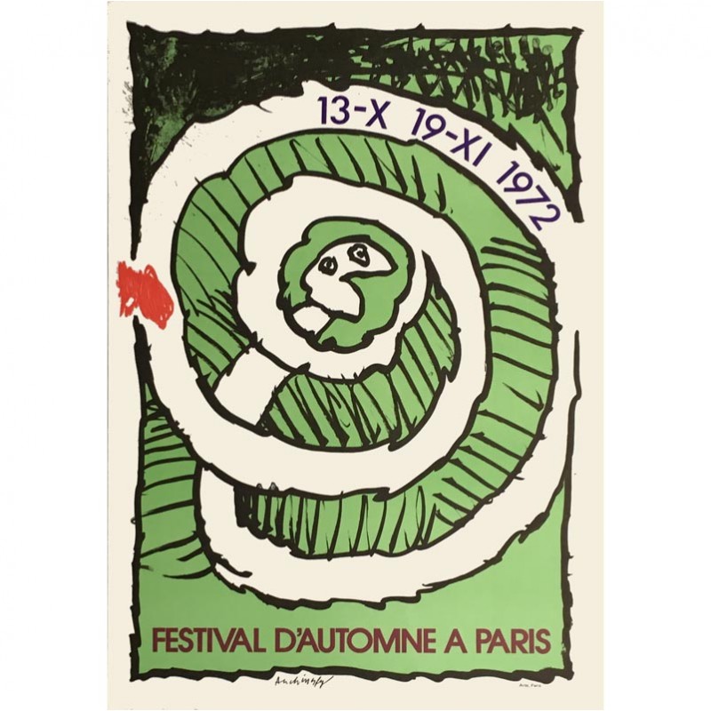 Affiche Pierre Alechinsky Festival d'automne (verte)
