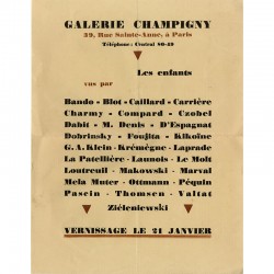 "Les enfants" carton d'invitation, Galerie Champigny, 1927