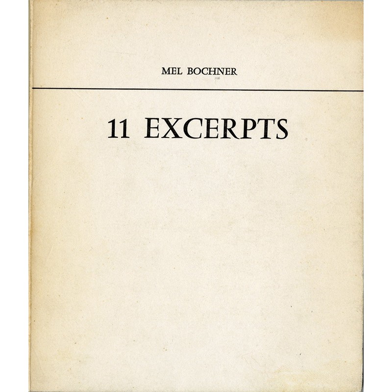 Mel Bochner, 11 Excerpts (1967-1970), Sonnabend, 1971