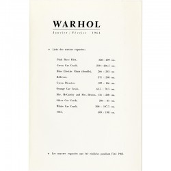 liste des prix, exposition d'Andy Warhol, Sonnabend 1964